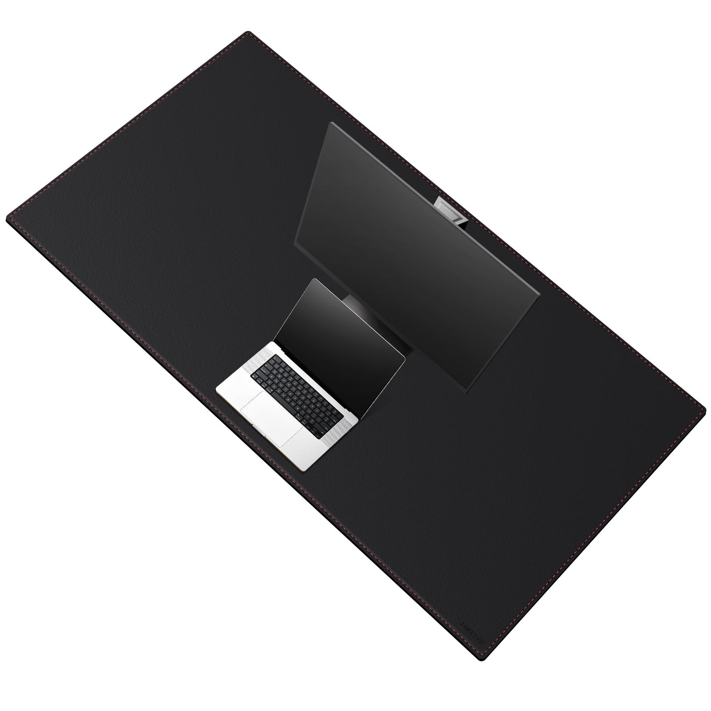 ZORESYN 59.1"x27.6" PU Leather Desk Pad Protector, Large Mouse Pad, Executive Computer Office Desk Mat, Non-Slip Desk Blotter, Waterproof Desk Writing Pad for Office and Home (Black)