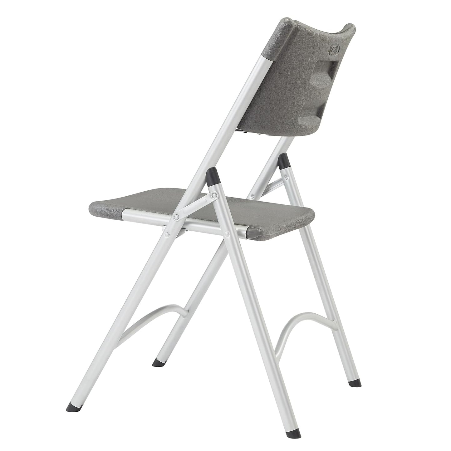 National Public Seating Indoor Outdoor Set of 4 Heavy Duty Blow Molded Folding Chair, Charcoal Slate Plastic