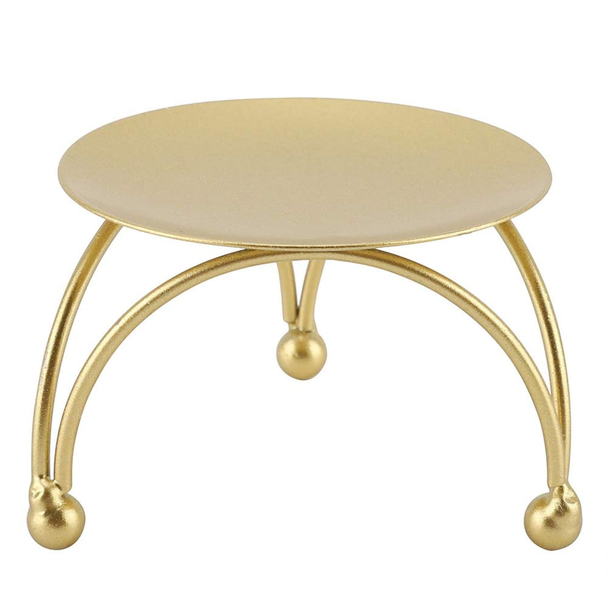 Round Metal Tea Light Candle Holder, Bronze Finish, 3 Inch Diameter, Decorative Stand with Ball Feet