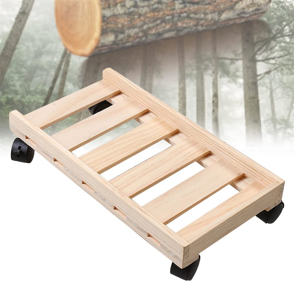 NSUQOA JSEIAJB Caster Wooden Tower Heat Dissipation Moving CPU Stand Desktop PC Office Case Holder Rolling Wheels