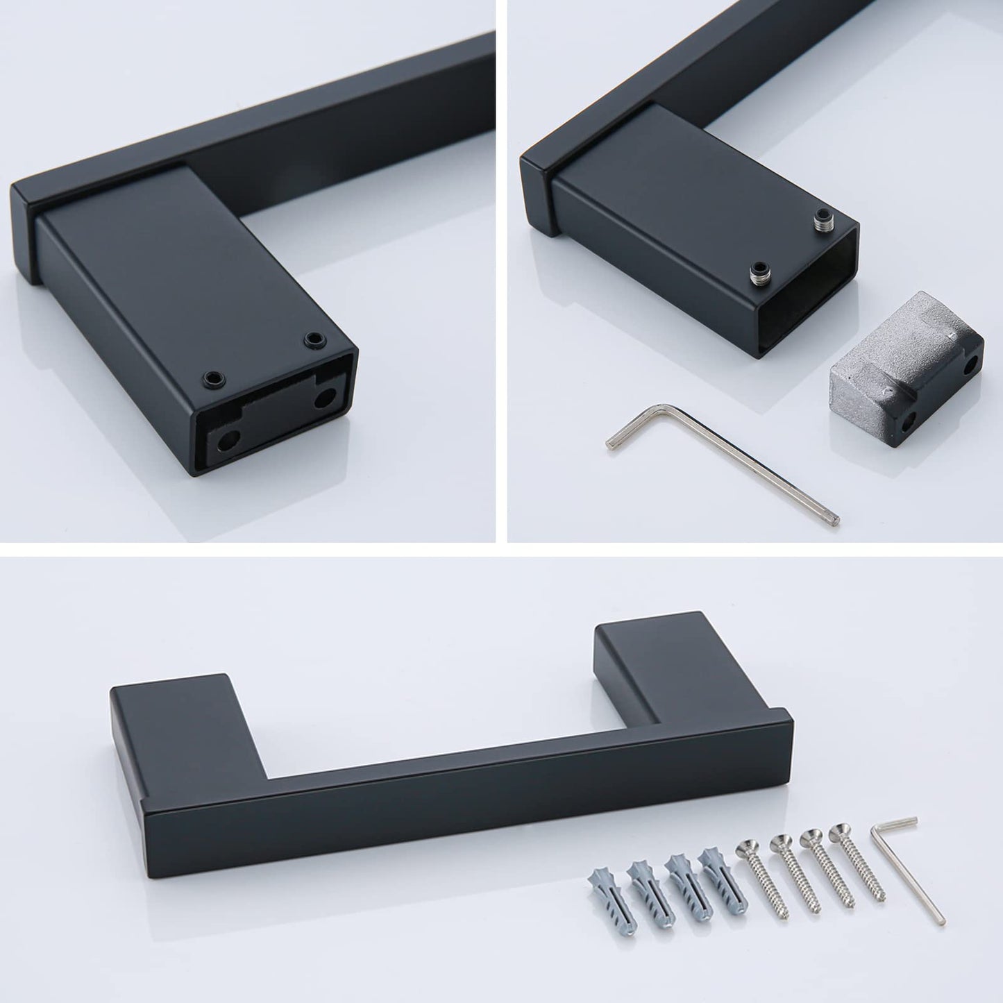 RANDOM 9 Inch Matte Black Towel Bar Bathroom Modern Hand Towel Holder Kitchen Rag Towel Rack Wall-Mounted Suitable for Bathroom,Shower Room,Wardrobe Cloakroom and Garage Towel Rod.96009-2-9MB