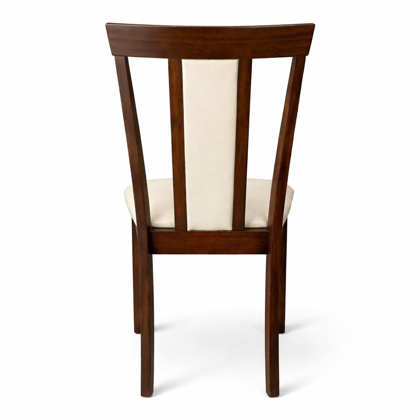 Traditional Dining Chairs, Set of 2, Dirty Oak Finish with Beige Polyester Upholstered Seats Solid Rubberwood