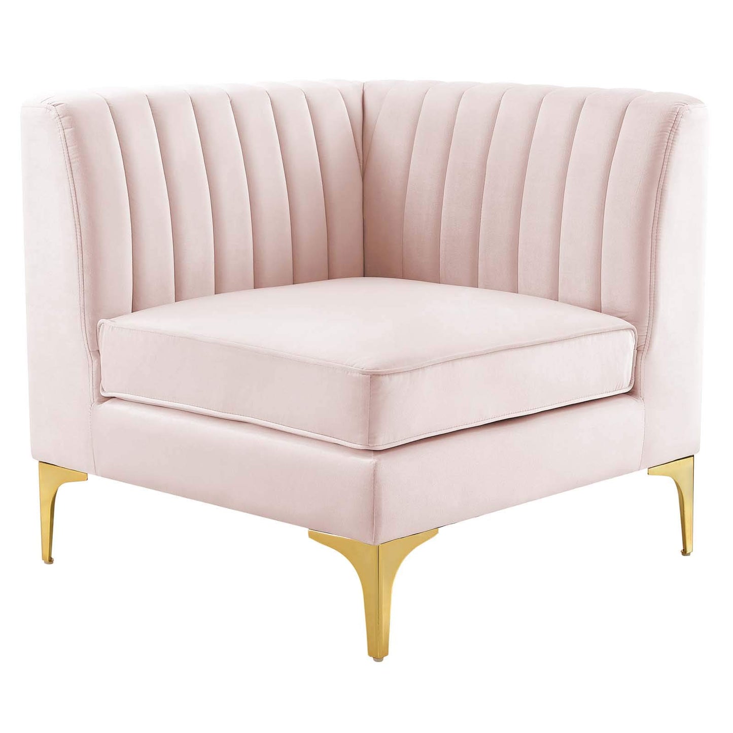 Modway EEI-4346-PNK Triumph Channel Tufted Performance Velvet Loveseat, Pink