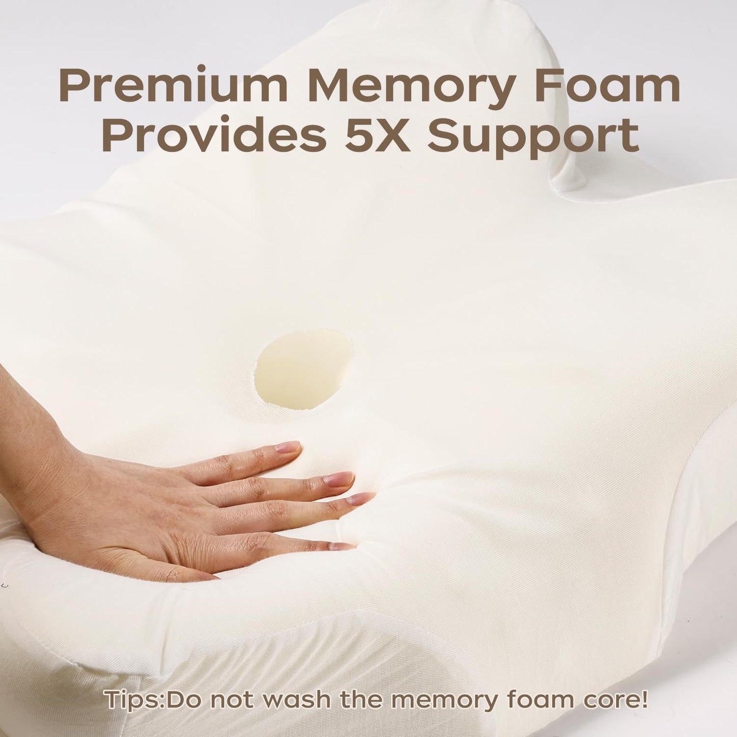 Wave Support Cooling Pillow for Neck & Back Pain Relief, Odorless Ergonomic Butterfly Memory Foam Pillows, Orthopedic Bed Pillow for Side Back Stomach Sleeper， Help to relieve pain and improve sleep