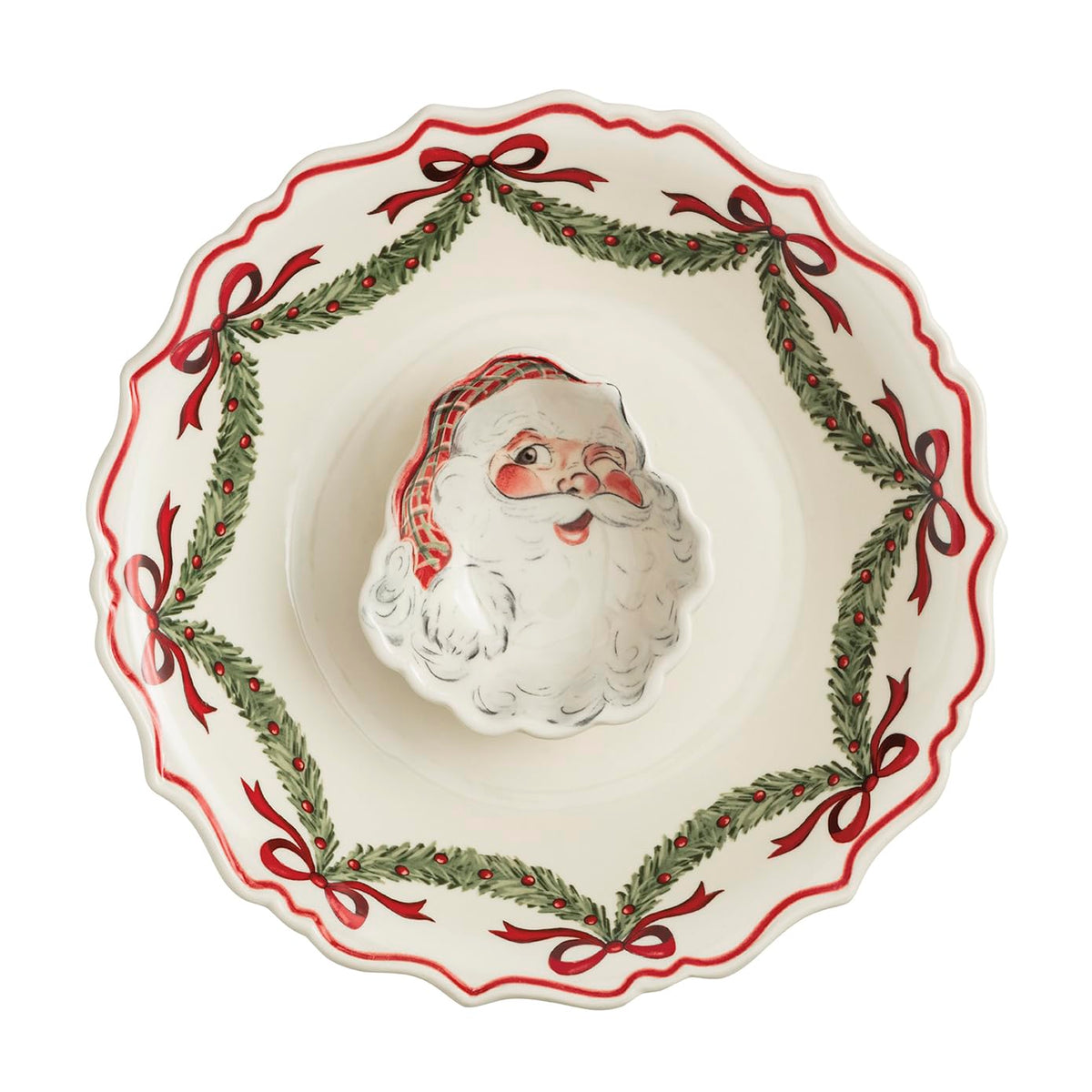 Mud Pie Christmas Santa Chip & Dip Set