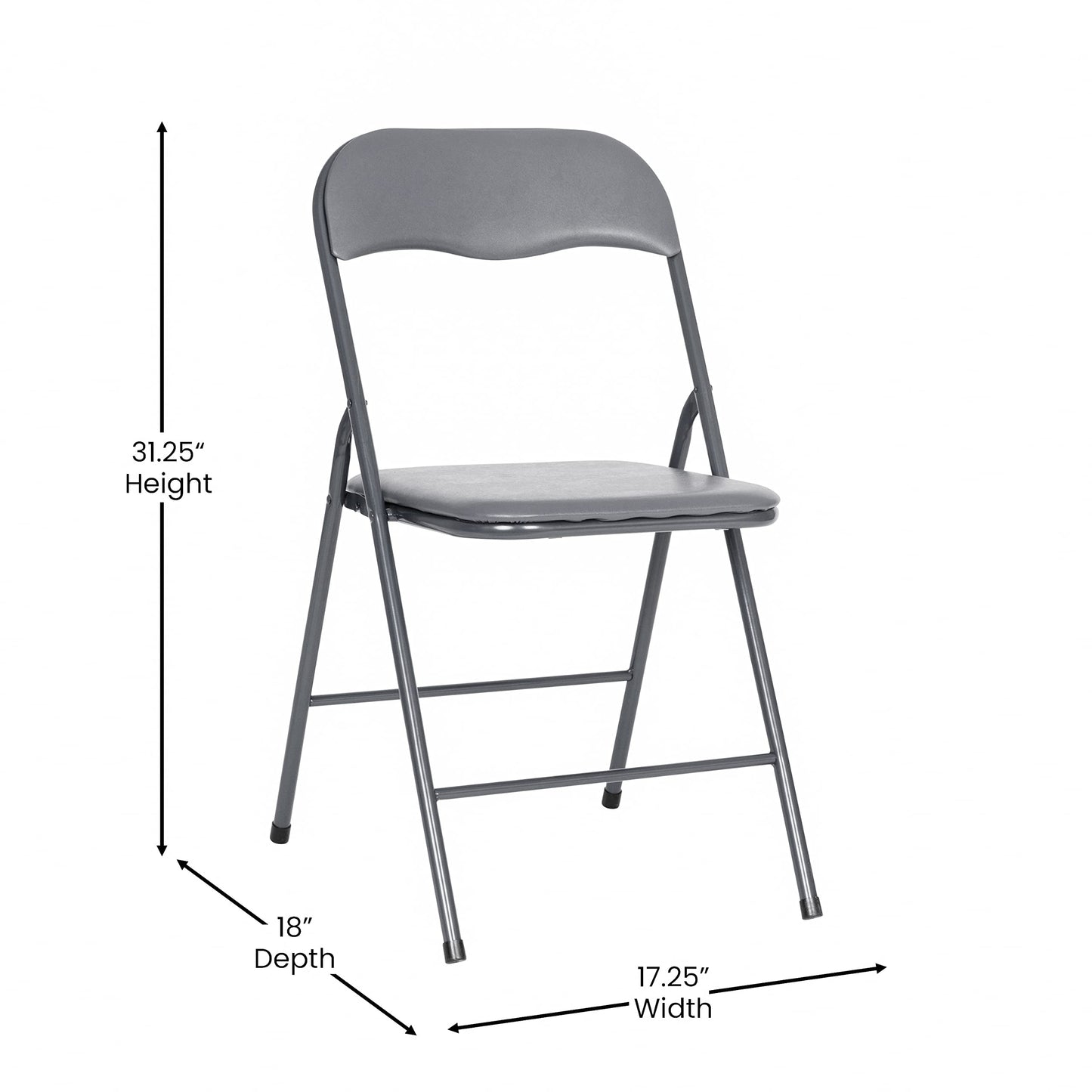 Flash Furniture Madison 5-Piece Folding Card Table and Chairs Set, Portable Event Table and Chairs Set for Indoor and Outdoor Gatherings, Gray