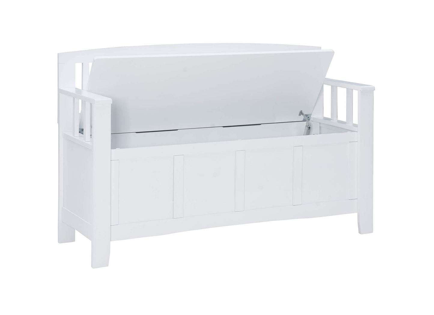 Cynthia White Storage Bench with Flip-Top Lid and Hidden Storage Space by Linon