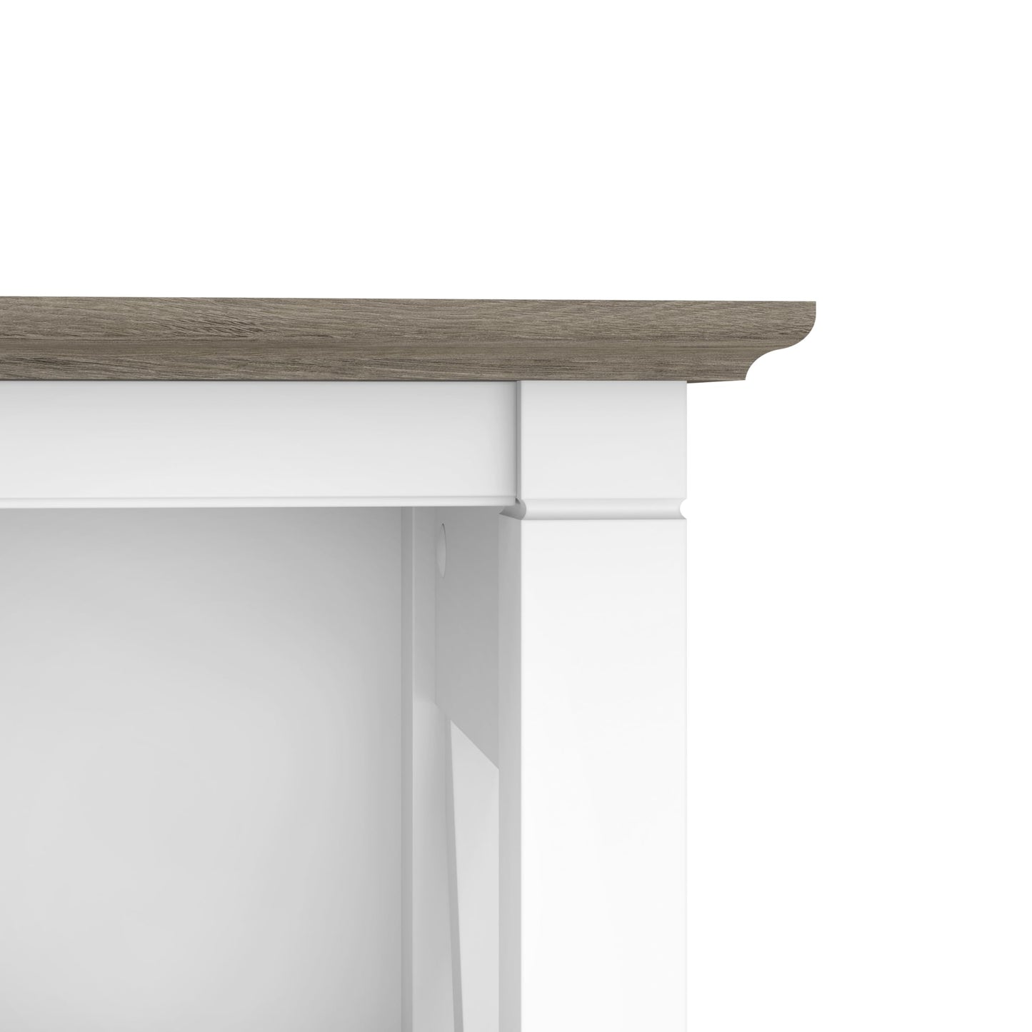 Bush Home Tall 5 Shelf Bookcase for Living Room or Home Office, Large Bookshelf, Modern Farmhouse Style, Key West Collection, Pure White and Shiplap Gray