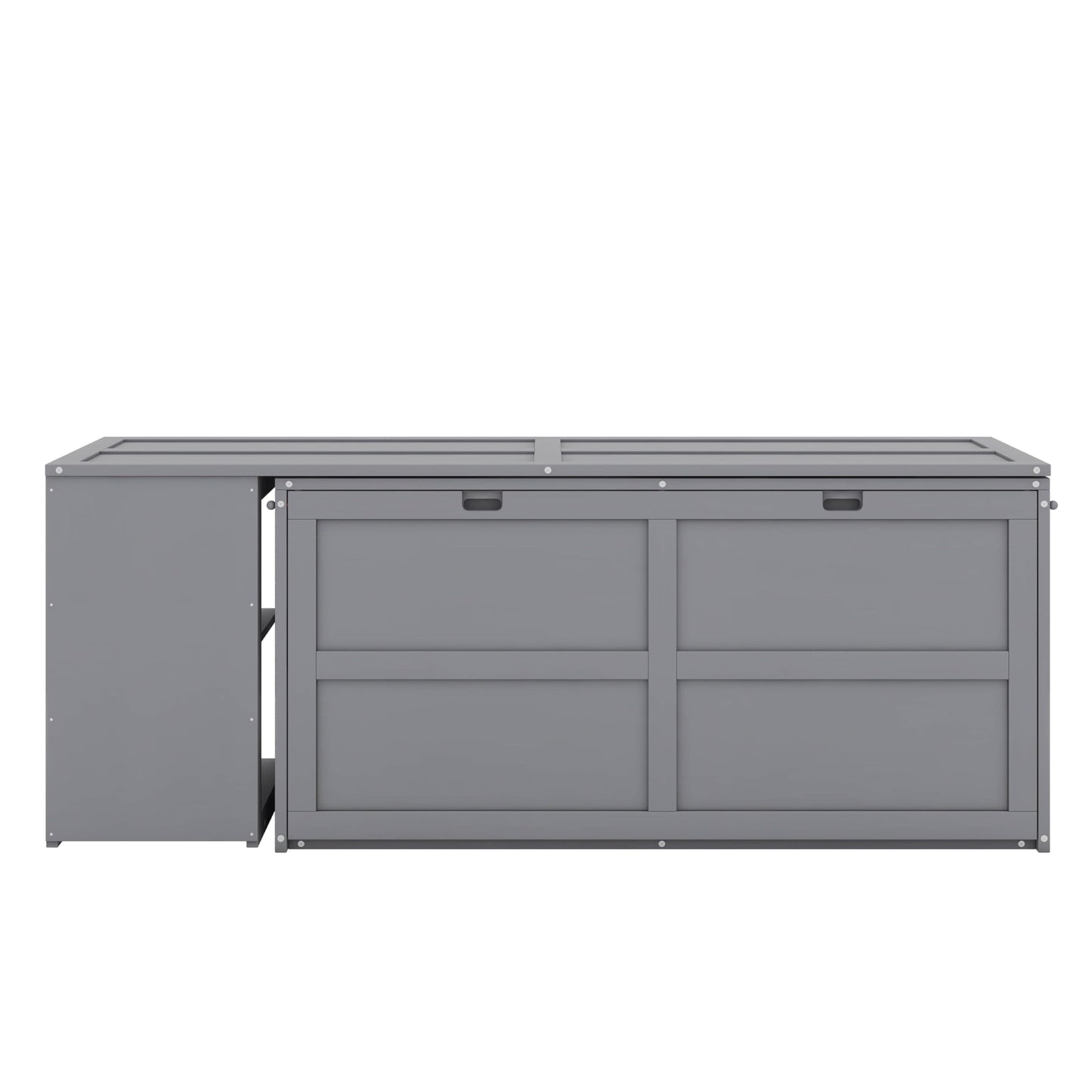 YunNianYang Queen Size Murphy Bed with Rotable Desk (Gray)