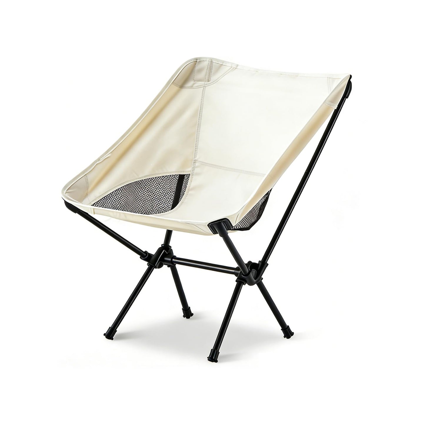 Wind Tour Portable Camping Chair Foldable Outdoor Chair for Hiking Camp Backpacking Lawn Beach Fishing Picnic with Carry Bag (Off White)