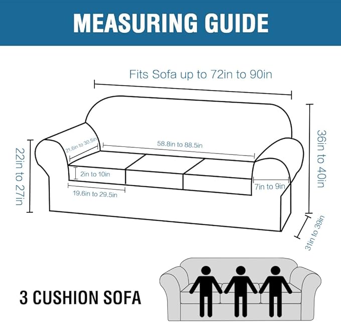 H.VERSAILTEX 4 Pieces Thick Velvet Sofa Covers Couch Covers