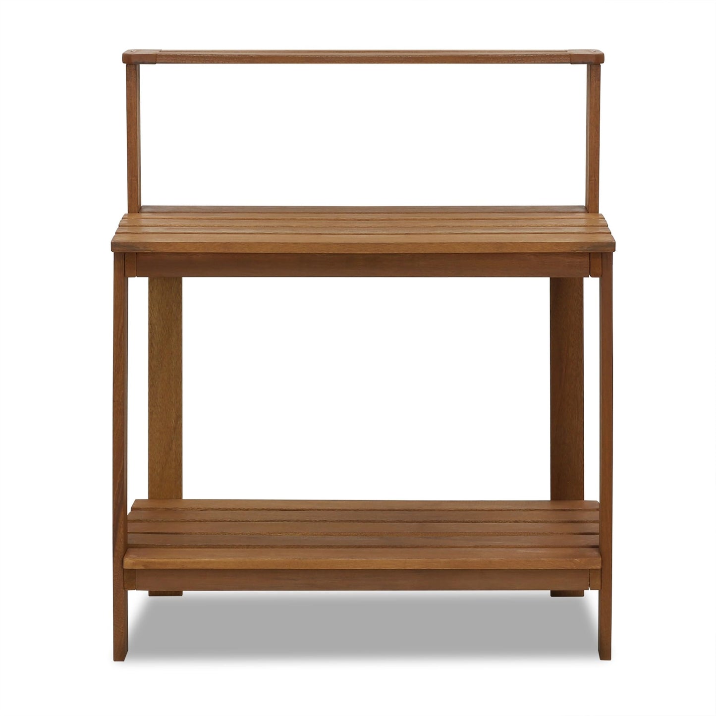 Furinno TIOMAN Potting Bench with Storage, Outdoor Potting Bench Table, Garden Workstation, with Shelves for Gardening, Potting, Planting, Light Wood