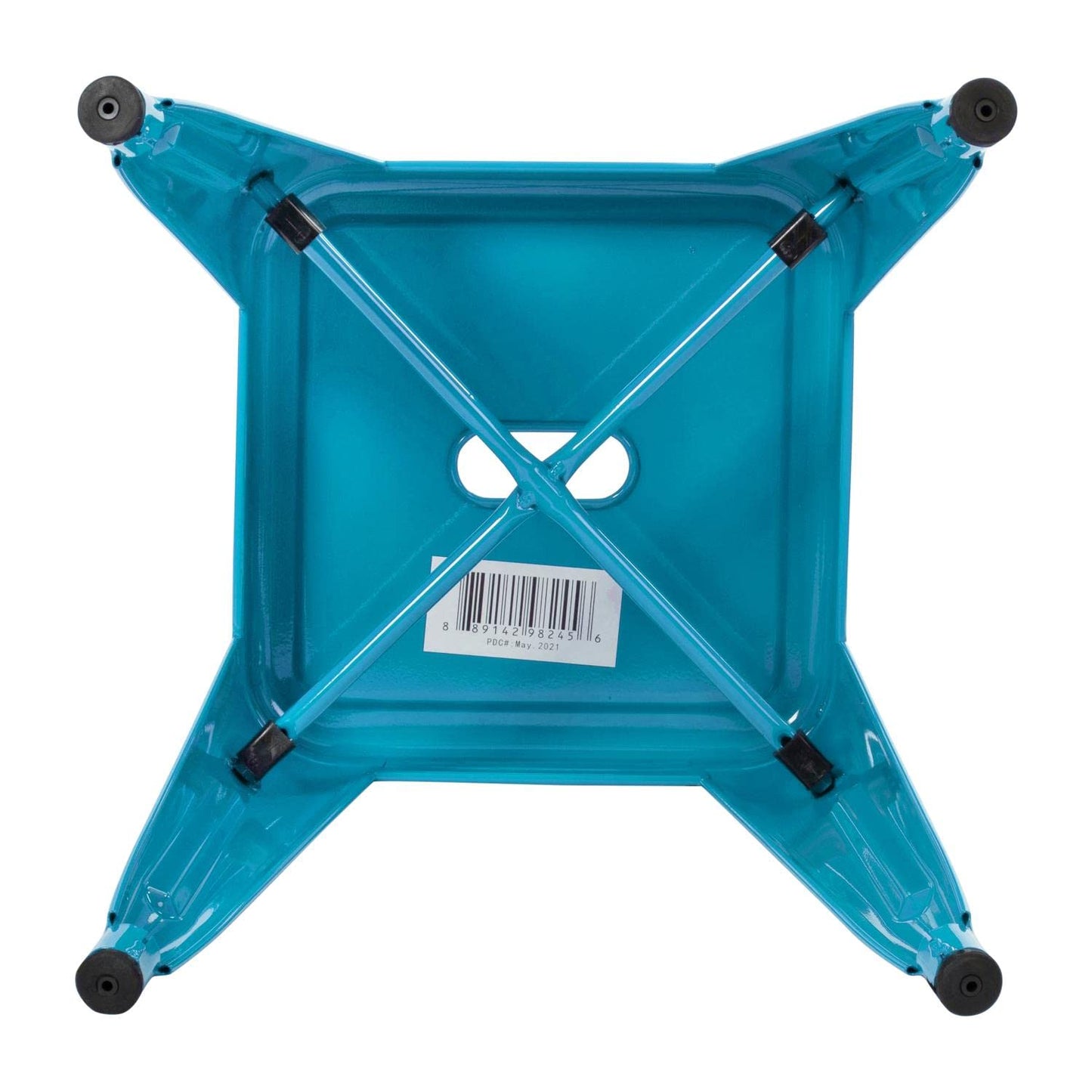Flash Furniture Metal Dining Table Height Stool - Backless Teal Kai Commercial Grade Stool - 18 Inch Stackable Dining Chair - Set of 4