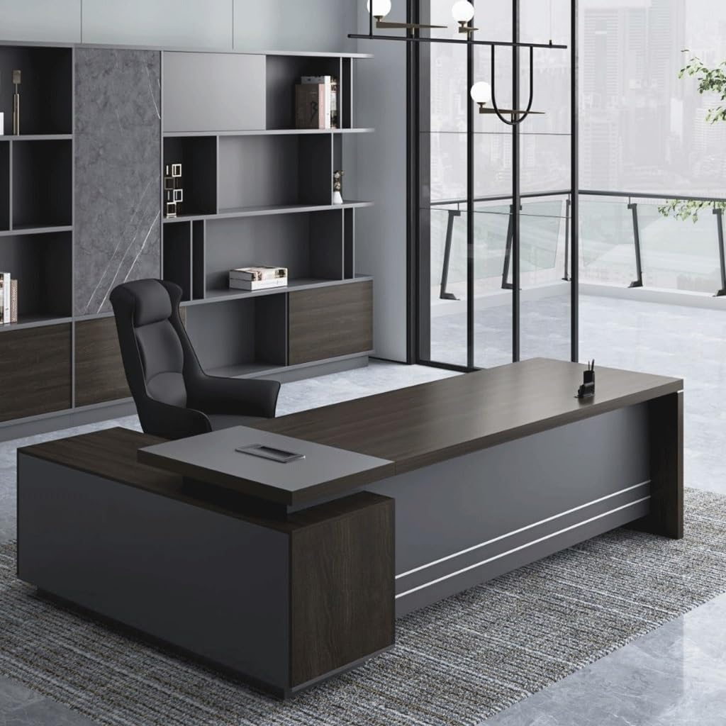 BGGJJ Computer Desk Boss Desk, CEO Desk, Modern Office Furniture, Manager Desk, Executive Desk Desk with Drawers(A)