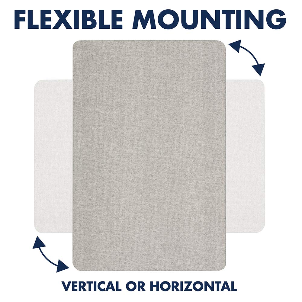Quartet Bulletin Board 36"W x 24"H Fabric Cork Board Alternative for Office School or Home Décor, Gray (7683G)
