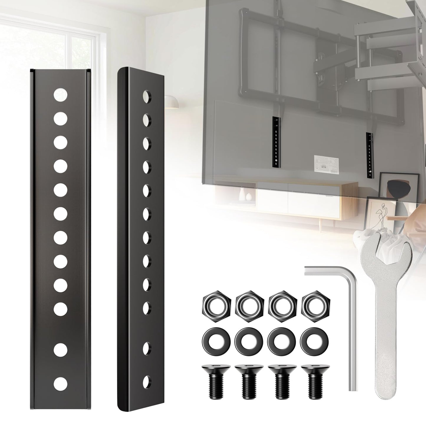 Gadgetzan TV Mount Extension Bracket Kit,TV Mount Extender Designed for Low Vesa Pattern TV’s,Steel Wall Mount Extension Bracket Plate- 2 Pcs