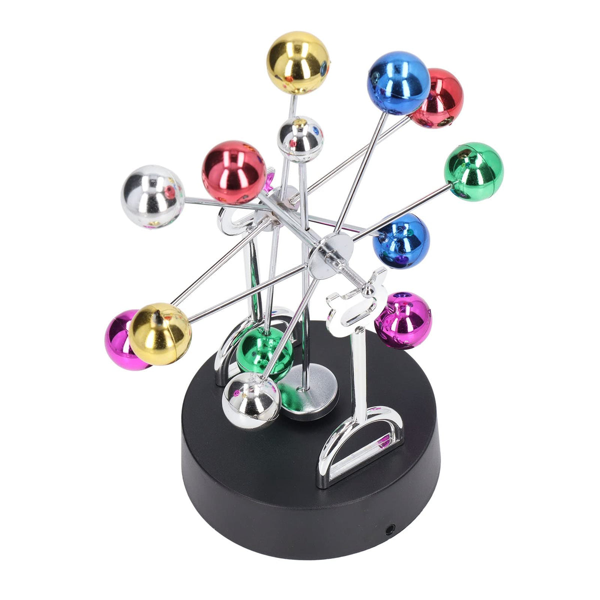 Fnskatzici Electronic Perpetual Motion Machine - Kinetic Art Ferris Wheel Desk - Physics Science Gadget for Office Decor & Stress Relief for Men, Adults(USB/Battery Powered)