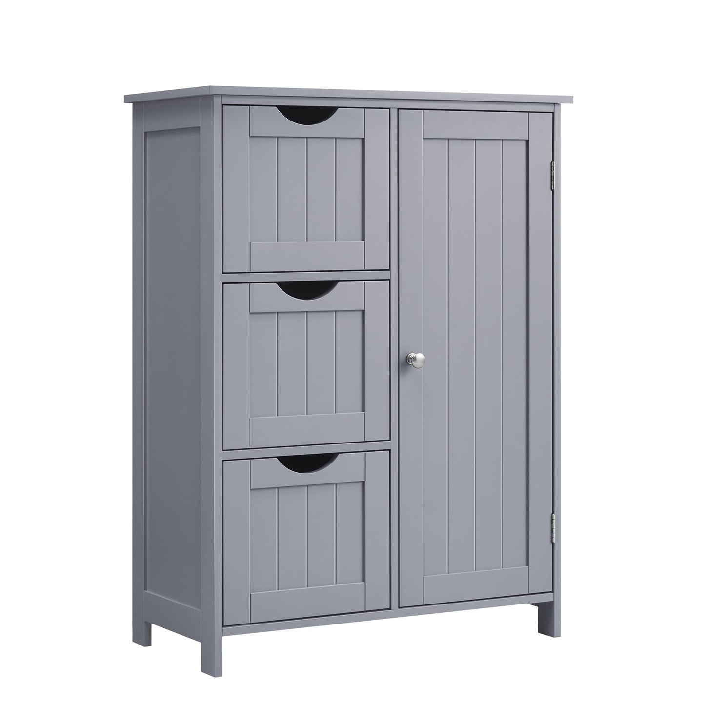 VASAGLE Floor Storage Cabinet, Freestanding Storage Unit with 3 Drawers, 1 Adjustable Shelf, for Bathroom Living Room Dining Kitchen, 11.8 x 23.6 x 31.5 Inches, Dove Gray UBBC049G02