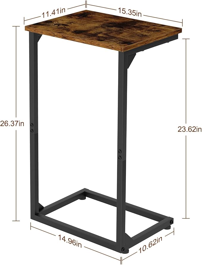 AMHANCIBLE C Shaped End Tables, Couch Side Tables that Slide Under, TV Trays