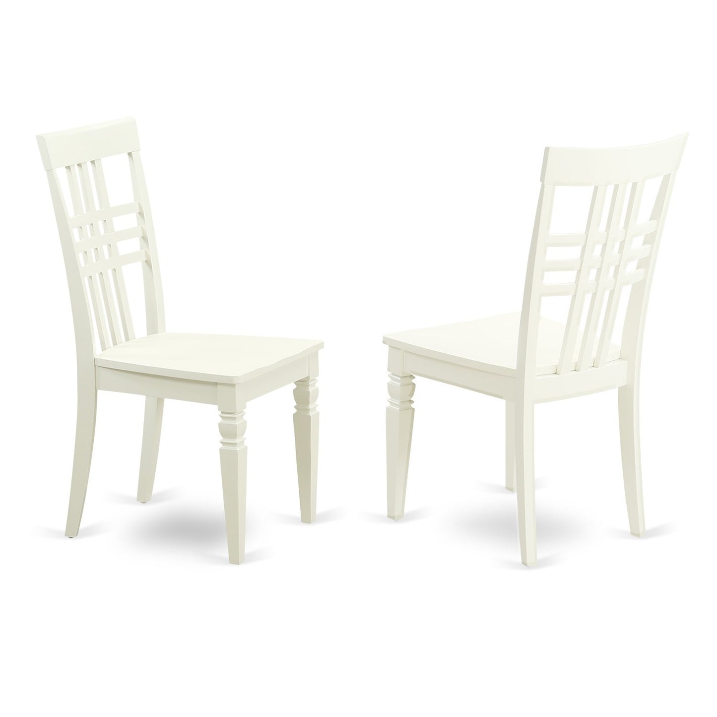 East West Furniture ANLG3-LWH-W 3 Piece Dining Table Set for Small Spaces Contains a Round Kitchen Table with Pedestal and 2 Dining Chairs, 36x36 Inch, Linen White