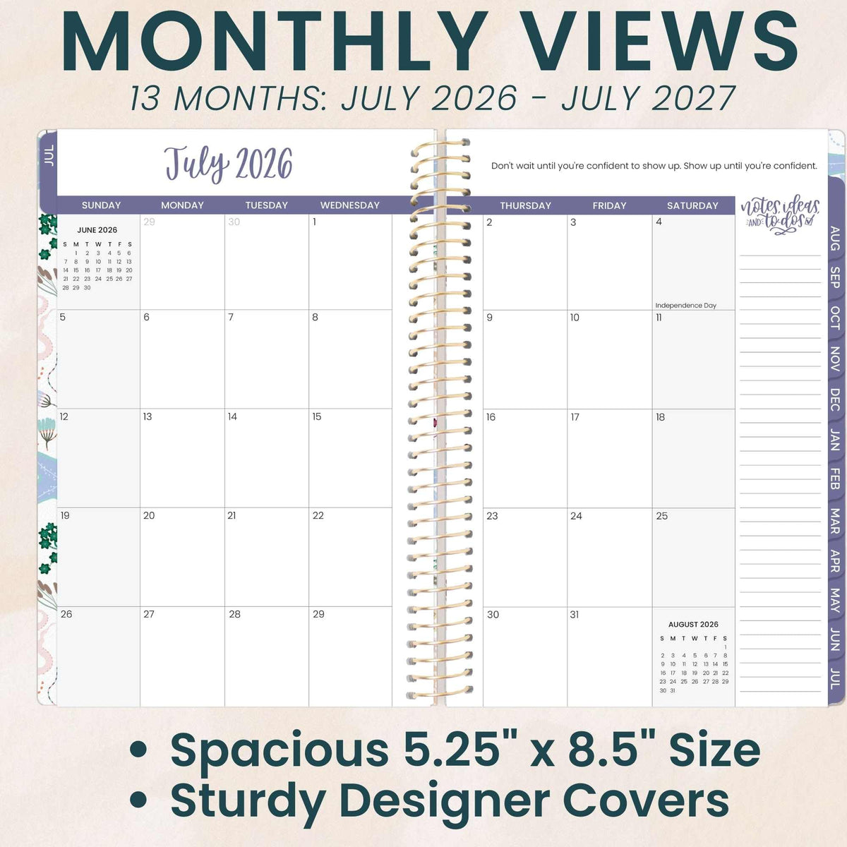 bloom daily planners 2026-2027 Planner - Academic Year (July 2026 - July 2027) Monthly & Weekly Soft Cover Planner for Women - 13 Month Calendar Agenda Book with Stickers - 5.5" x 8.25" - Seaside Whimsy