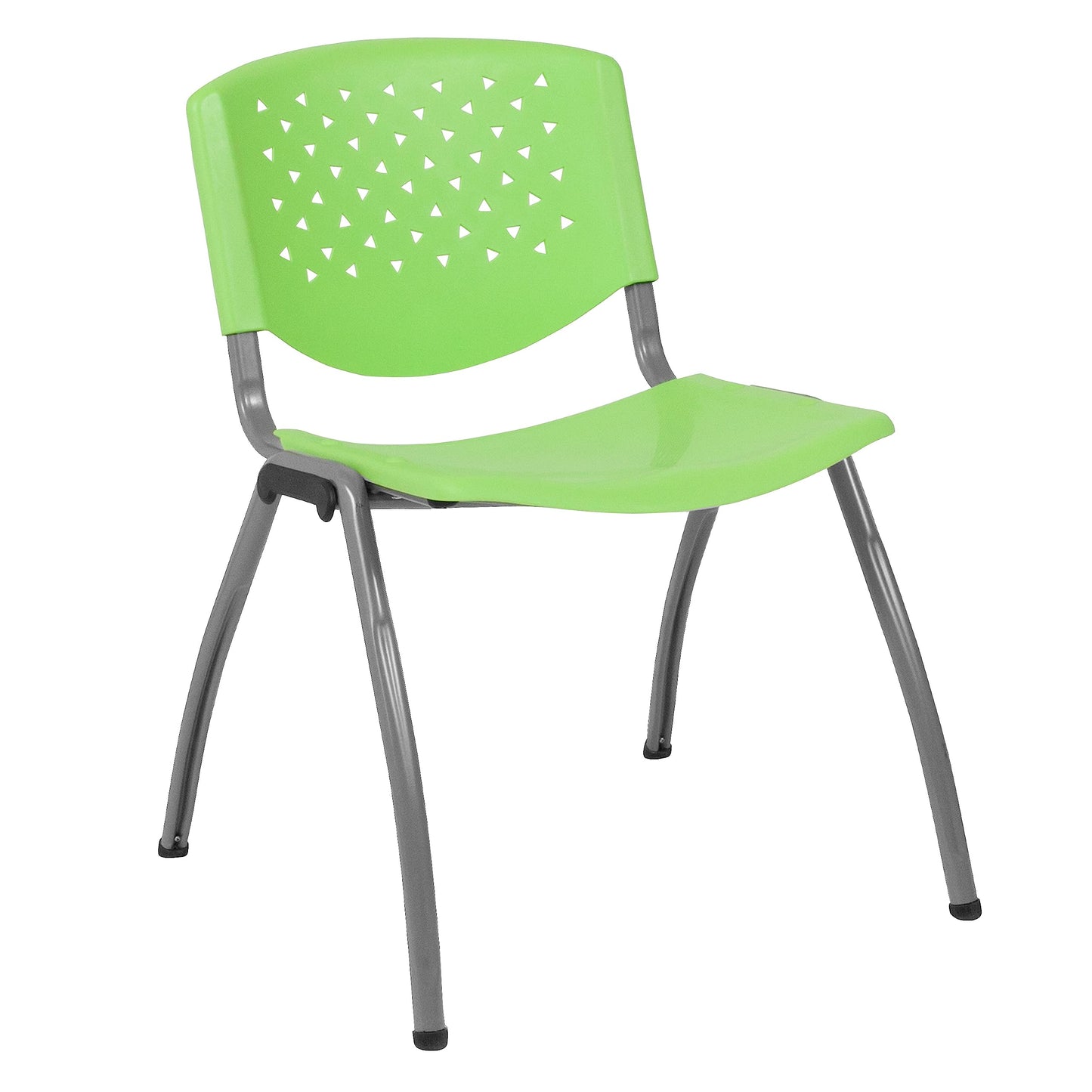 Flash Furniture HERCULES -5 Pack 880 lb. Capacity Green Plastic Stack Chair | Comfortable Seating with Durable Design