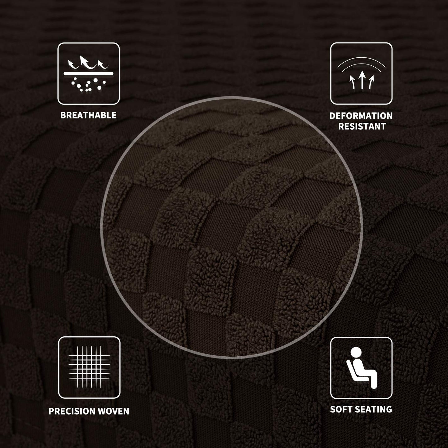 MAXIJIN Jacquard Ottoman Cover Slipcovers Folding Storage Stool Furniture Protector Cover Soft Thick Rectangle Foot Rest Slipcover with Elastic Bottom (Ottoman X-Large, Dark Coffee)