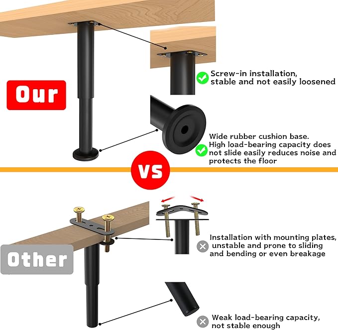 Wlrrcwdttc 4 Pcs Adjustable Height Bed Support Legs