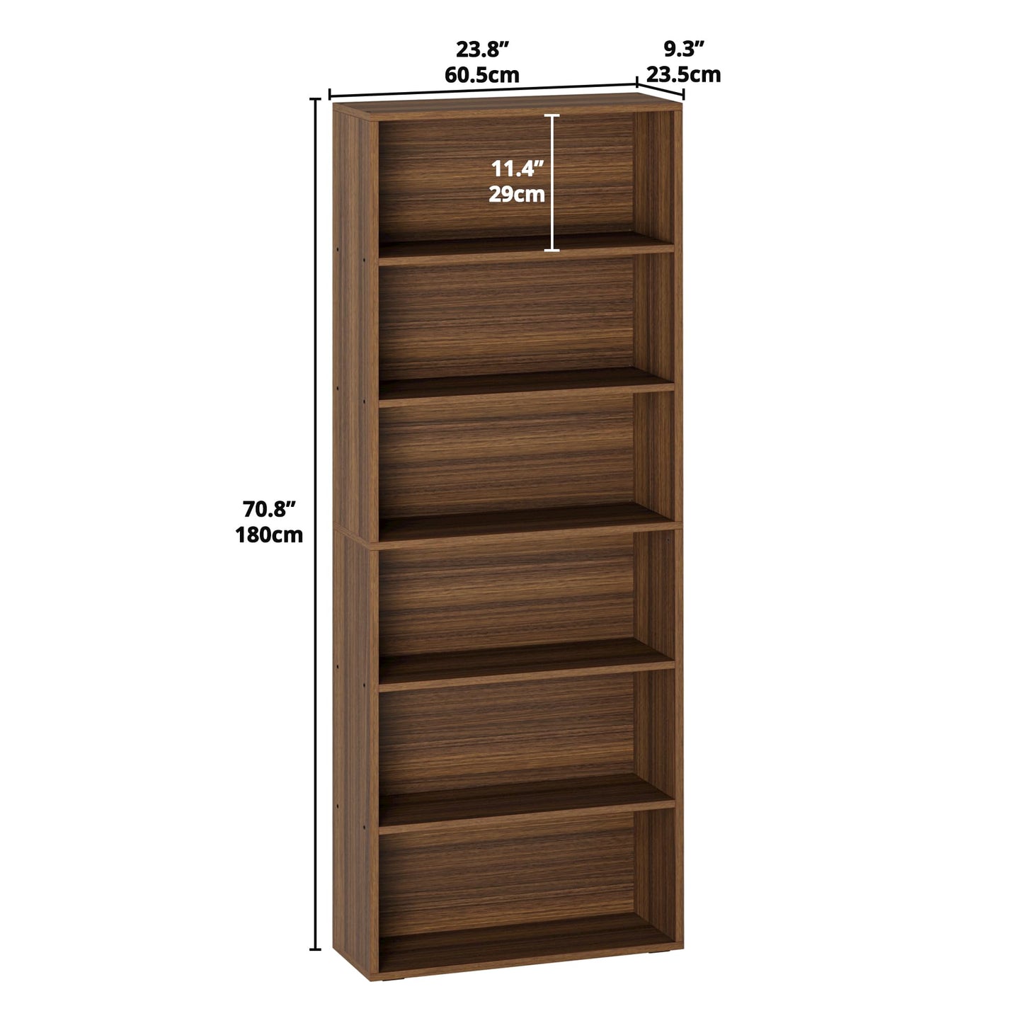 IRONCK Bookshelves and Bookcases Floor Standing 6 Tiers Display Storage Shelves 70 in Tall Bookcase Home Decor Furniture for Home Office, Living Room, Bed Room