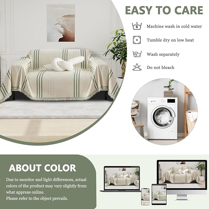 DREAMINGO Armchair Cover Washable Chenille Sofa Protector