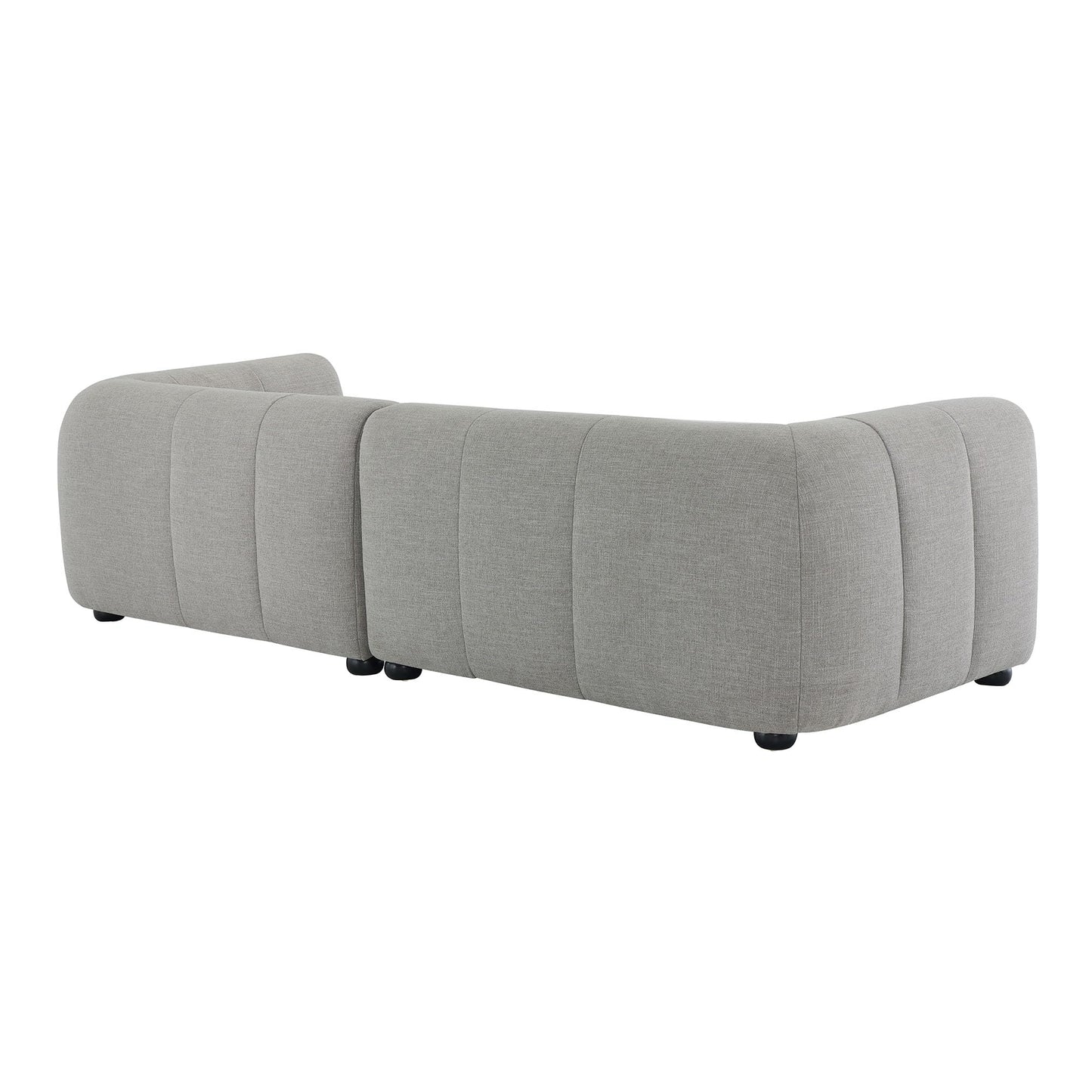 Modway Liana Right-Facing Modular Sofa with Chaise in Pewter - Modern Sectional Sofa Couch Furniture Set - Upholstered Fabric Chaise and Chair for Living Room, Lounge, Apartment