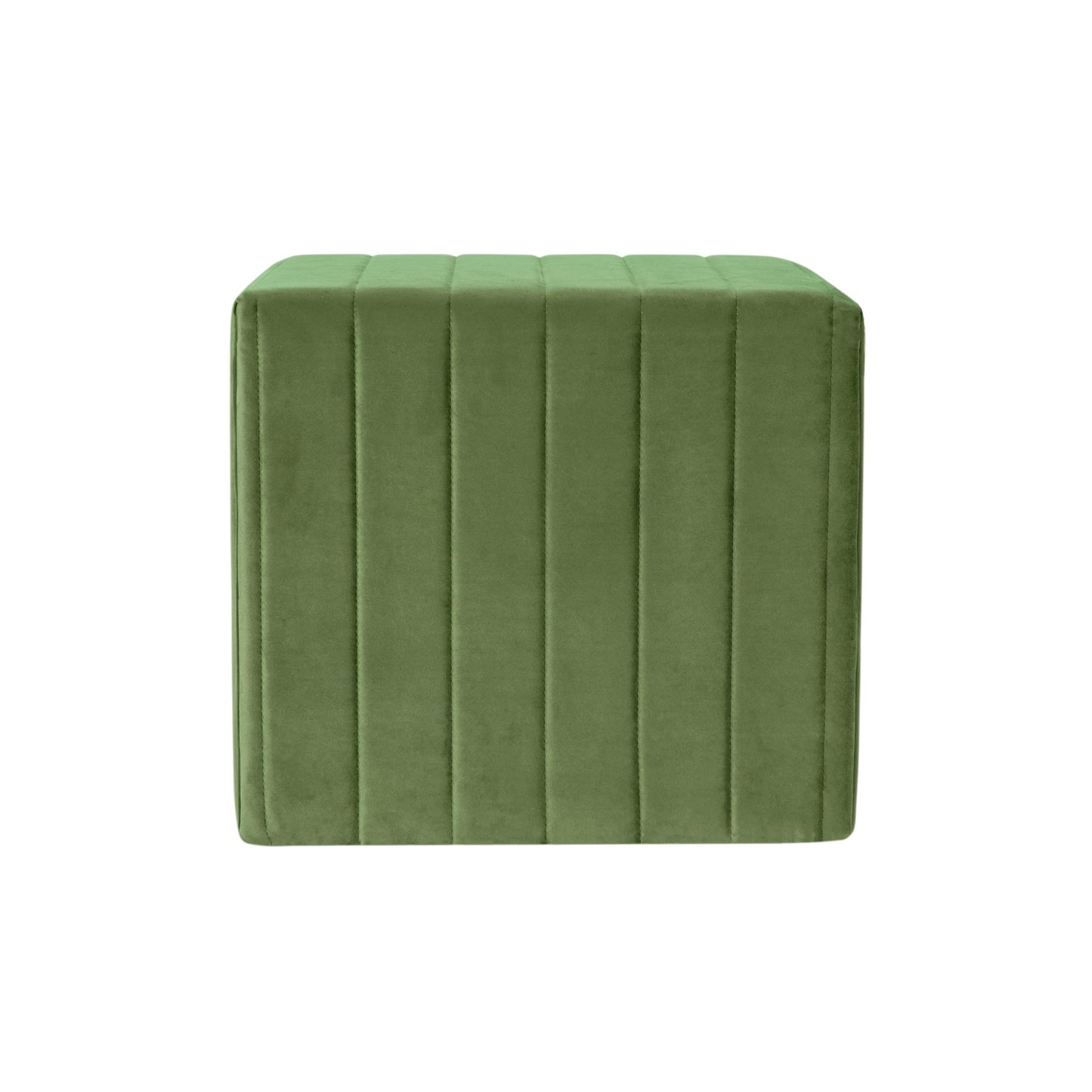 HomePop 19" Modern Channel Tufted Velvet Ottoman - Green