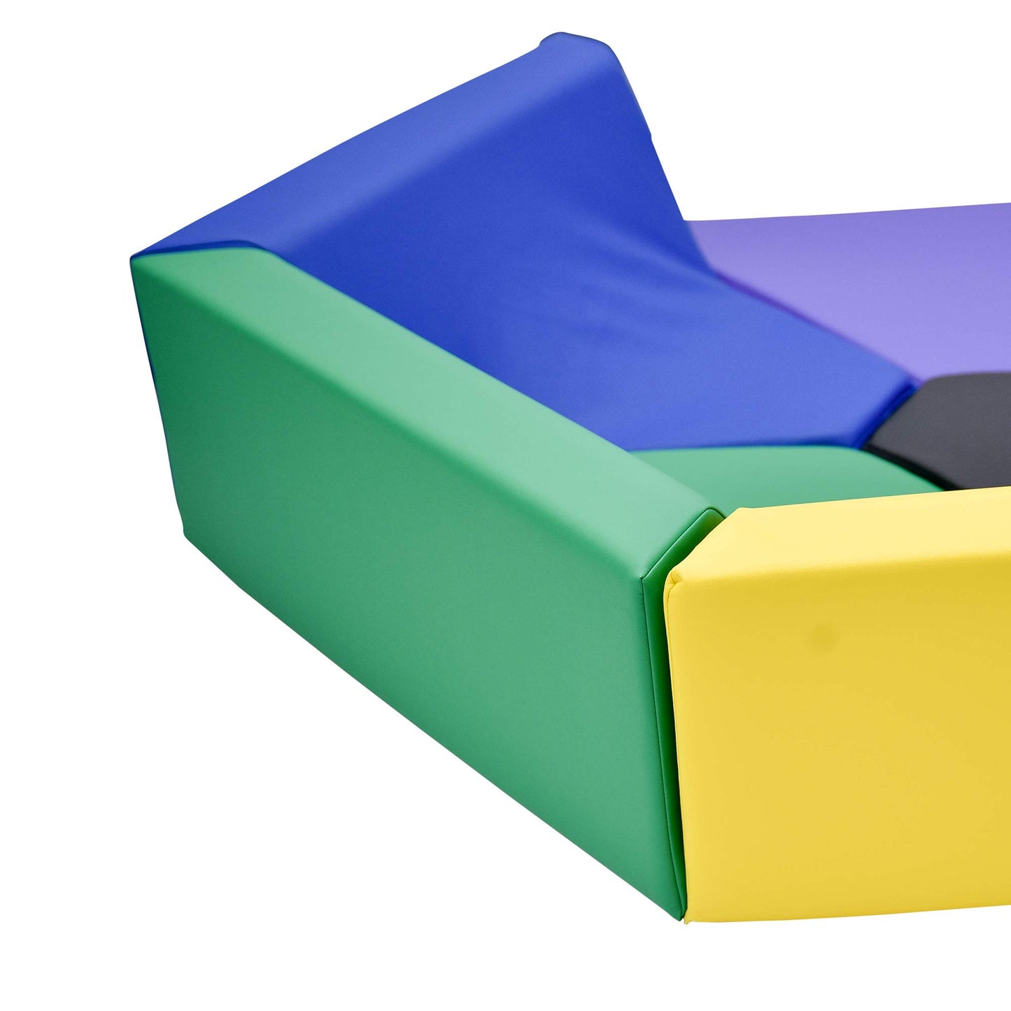 Children's Factory Hexagon Happening Hollow Kids Reading Nook, Toddler Modular Couch for Daycare, Classroom, Rainbow