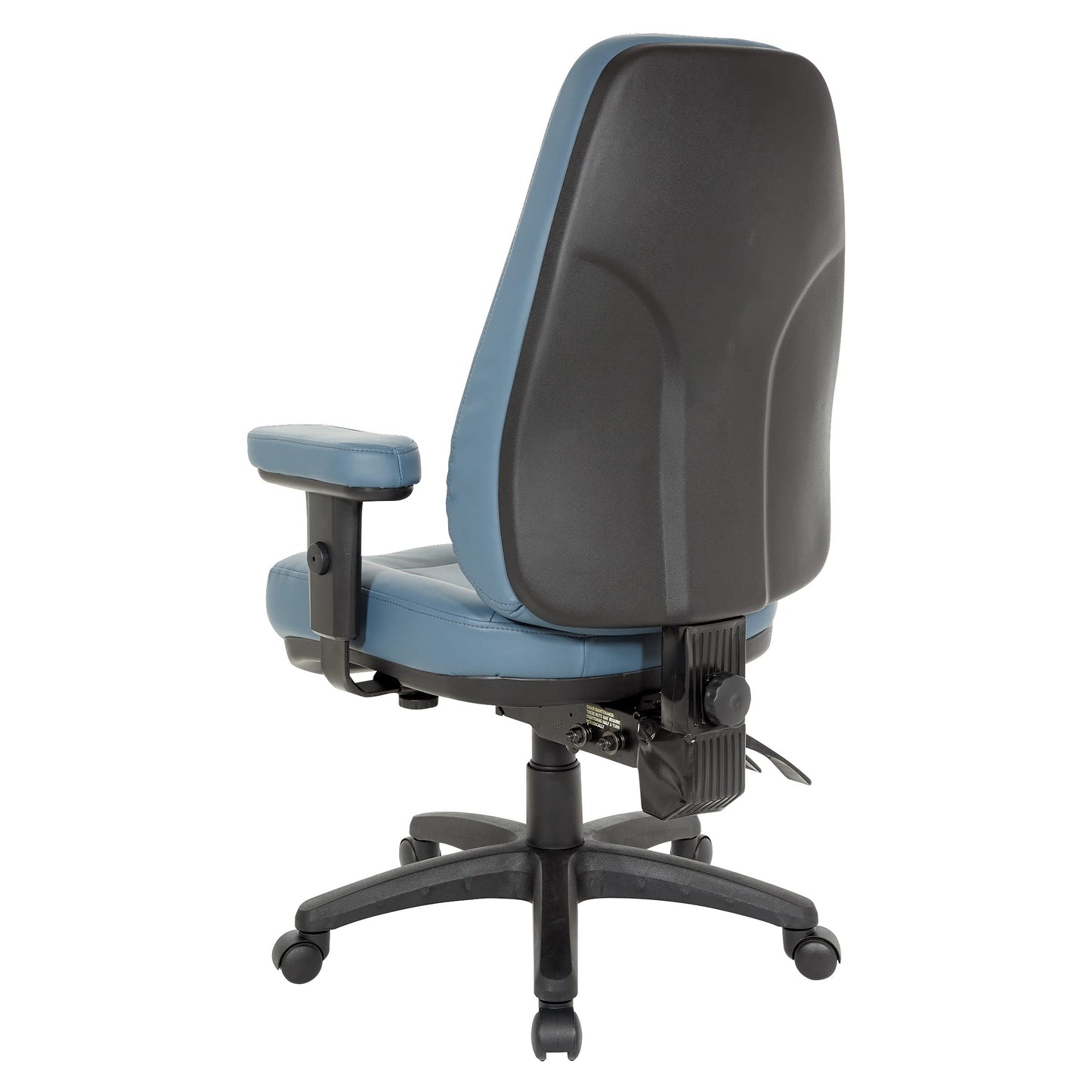 Office Star EC Series Professional Executive Ergonomic High Back Office Chair with Dual Function Control, Padded Contour Seat and Adjustable Padded Arms, Dillon Blue