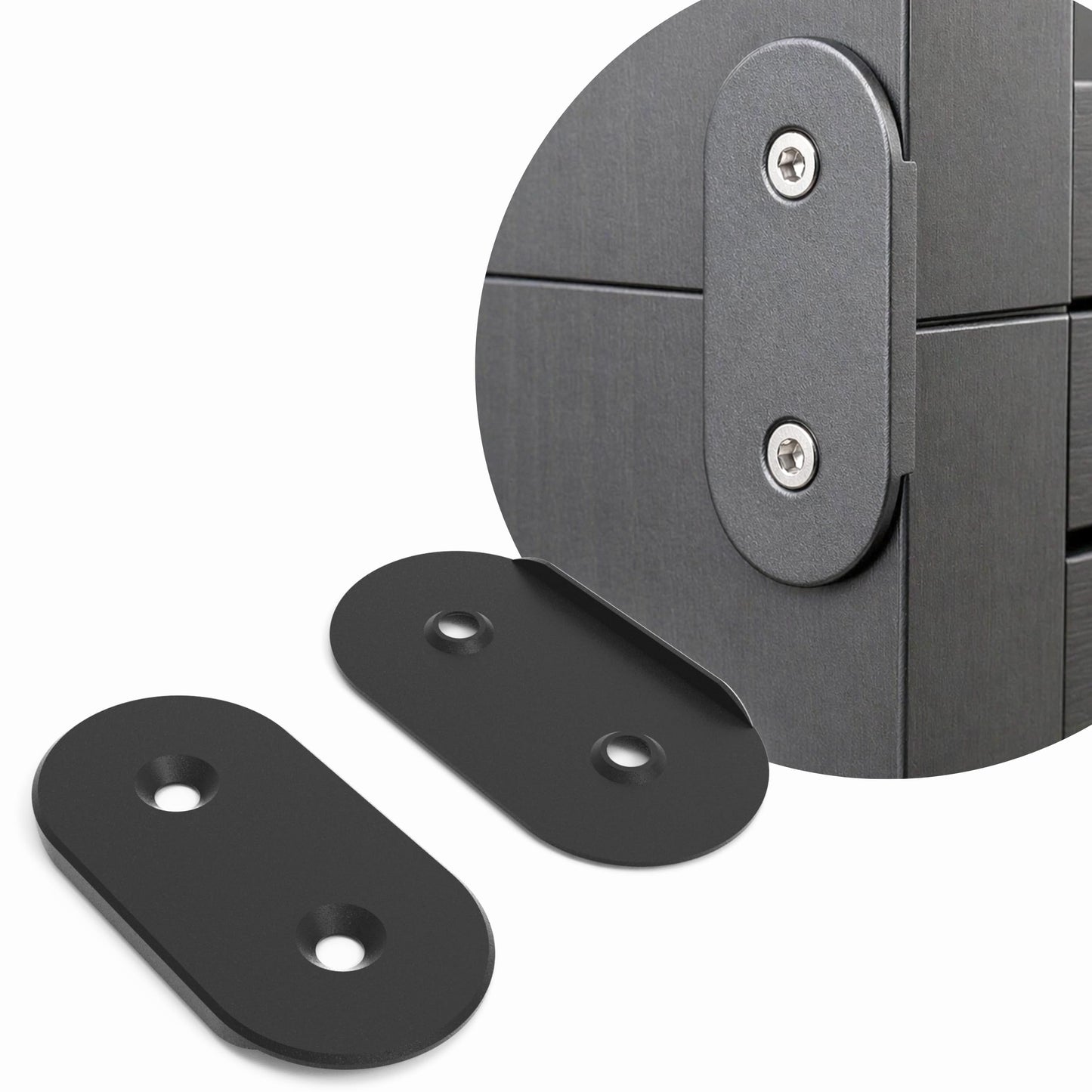 Sparix Fab Shelf Connector Compatible with IKEA Kallax - 2-Pack Bookcase Joining Bracket, Modular Storage Unit Linking Hardware for Cube Organizer (Black)