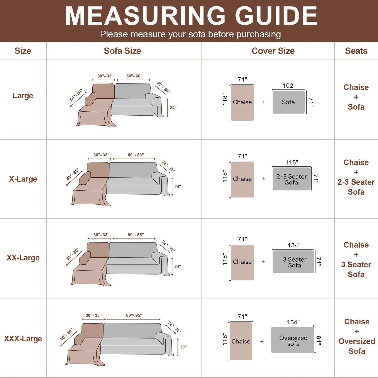 Royhom Sectional Couch Covers 2 Pieces, L Shaped Couch Cover Blanket, Boho Sofa Covers Washable, Sofa Slipcover with Tassel, Suitable for All Seasons (71"x118"+71"x118", Coffee)