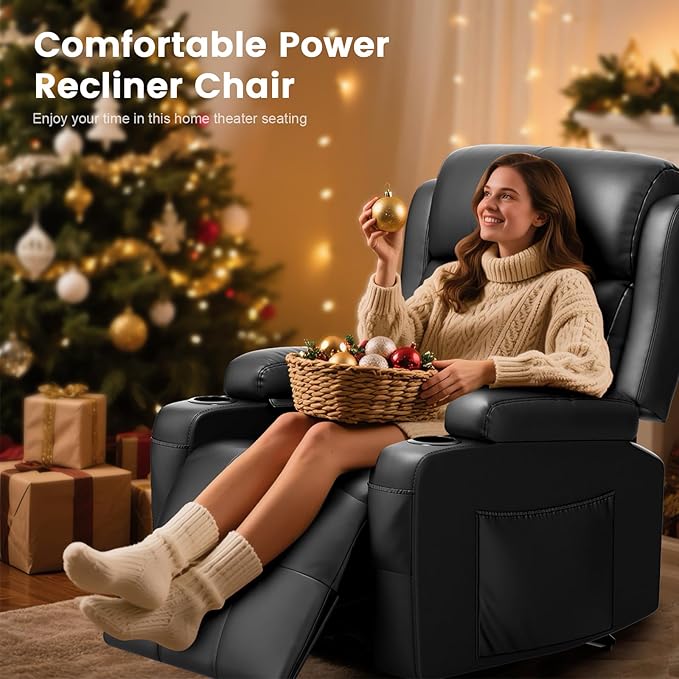 Home Theater Seating Power Recliner Chair, Massage Reclining Sofa