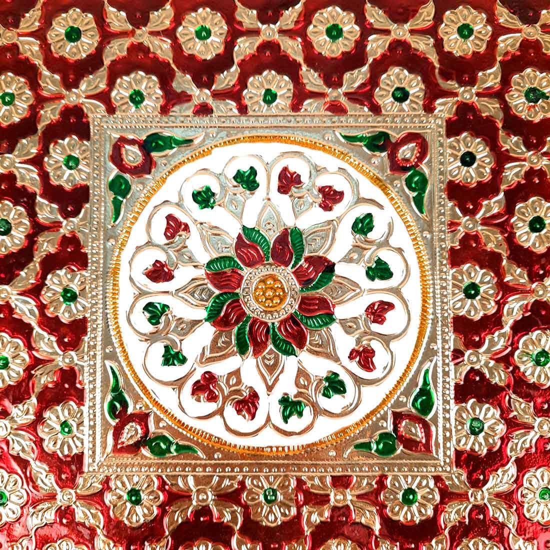 Pooja Chowki Bajot - for Diwali Pooja, Festivals, Ceremonies & Home Decoration -12 inch (Pack of 1)