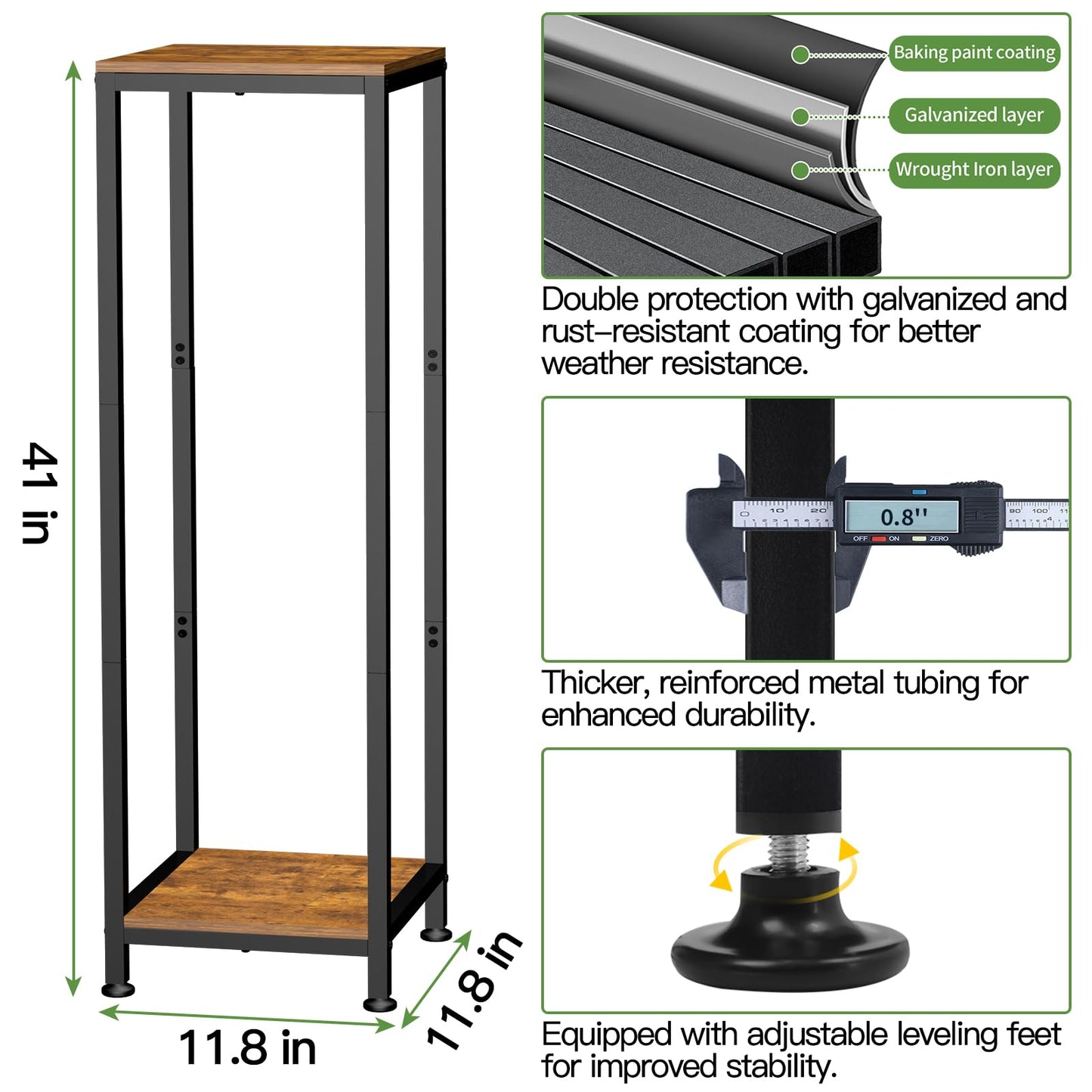 Lilybud--lily Plant Stand Indoor, 41'' Extra Tall Wood Plant Stands Heavy Duty Pedestal Stand for Indoor Outdoor, Modern Corner Flower Stand for Patio, Living Room, Balcony
