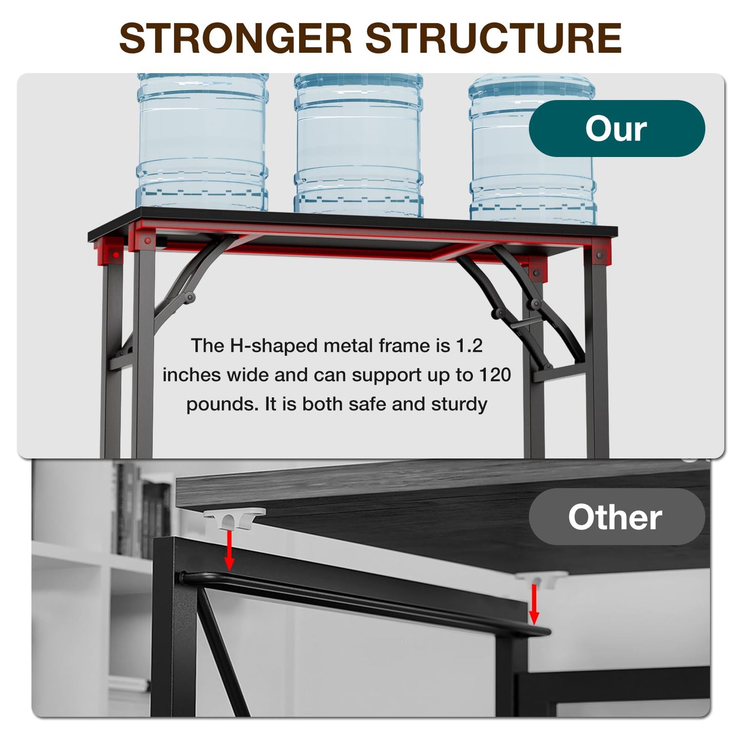 TEMI Small Computer Desk Folding Table - 35.8" Foldable Office Desk, No Assembly, Perfect for Small Spaces in Bedroom, or Apartment, Portable Mini Desk or Study Table Compact Design, Dark Oak