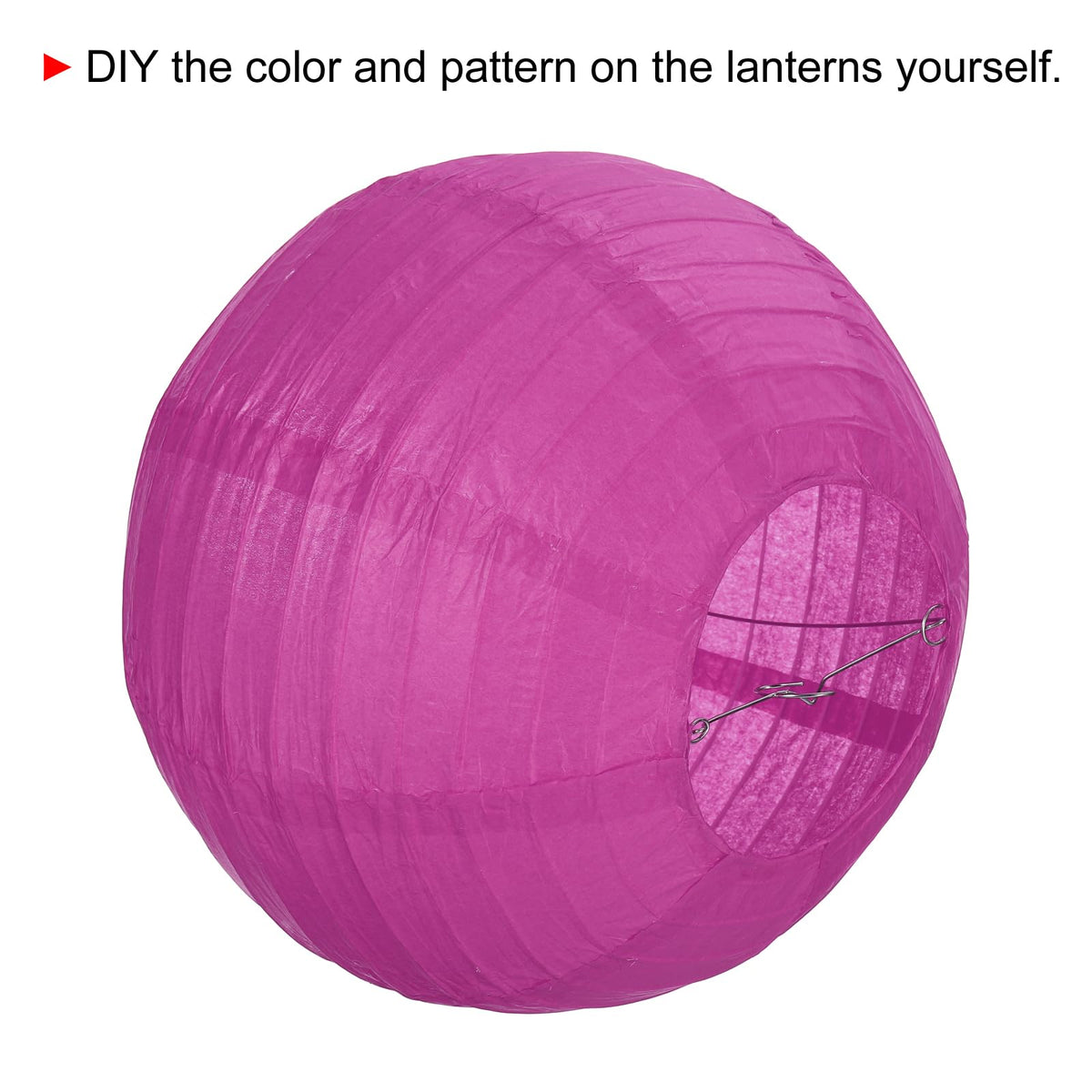 PATIKIL 10" Paper Lanterns, 5 Pcs Round Hanging Chinese/Japanese Lantern Decoration for Home Birthday Party Wedding Christmas Classroom Decor, Rose Red