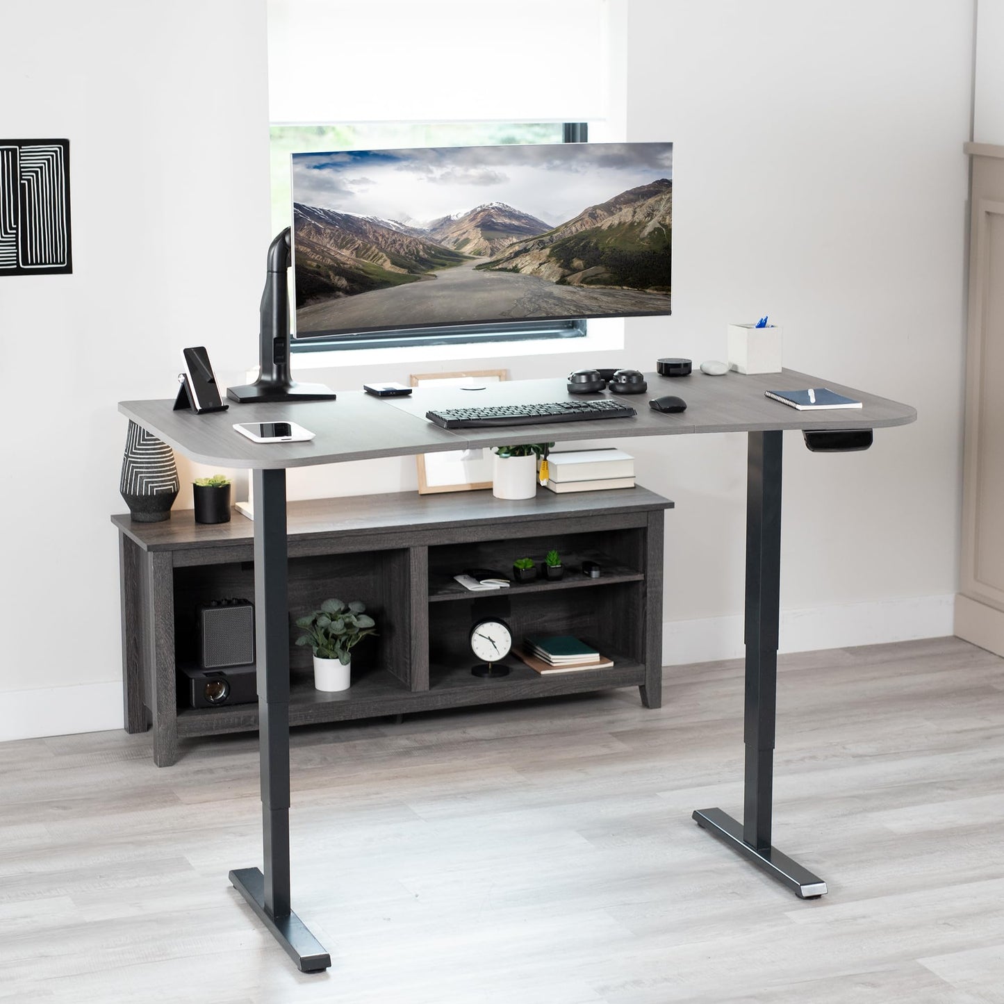 VIVO 63 x 32 inch Universal Table Top for Standard and Sit to Stand Height Adjustable Home and Office Desk Frames, Dark Gray Desktop, DESK-TOP1G