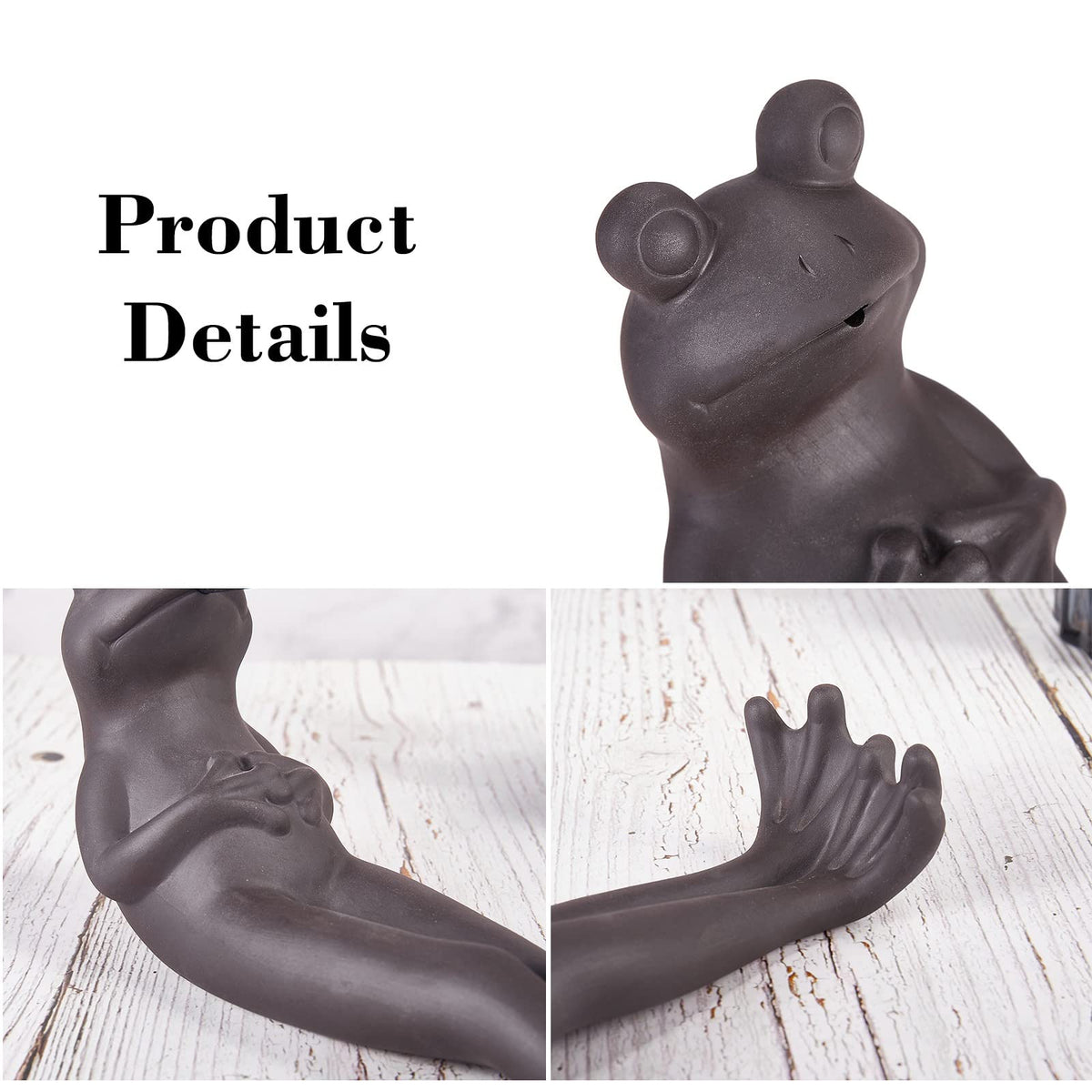 WEWAYSMILE Frog Incense Holder Handmade Ceramic Incense Stick Holder Cute Frog Burner Holder Modern Aromatherapy Ornament for Meditation Yoga Home Living Room Office Decor