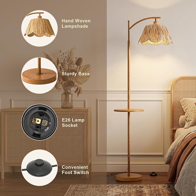 Oneach 63.5" Floor Lamp with Table