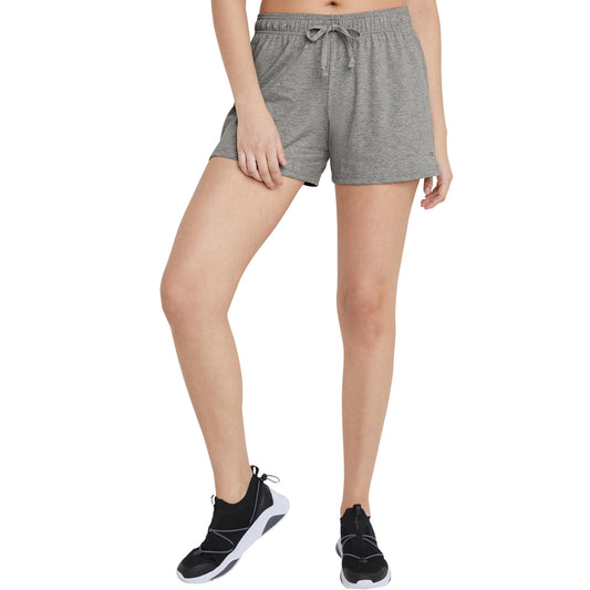 Champion Women's 5" Lounge Shorts, Standard Fit, Lightweight, Available in Regular and Plus, Oxford Gray, Small