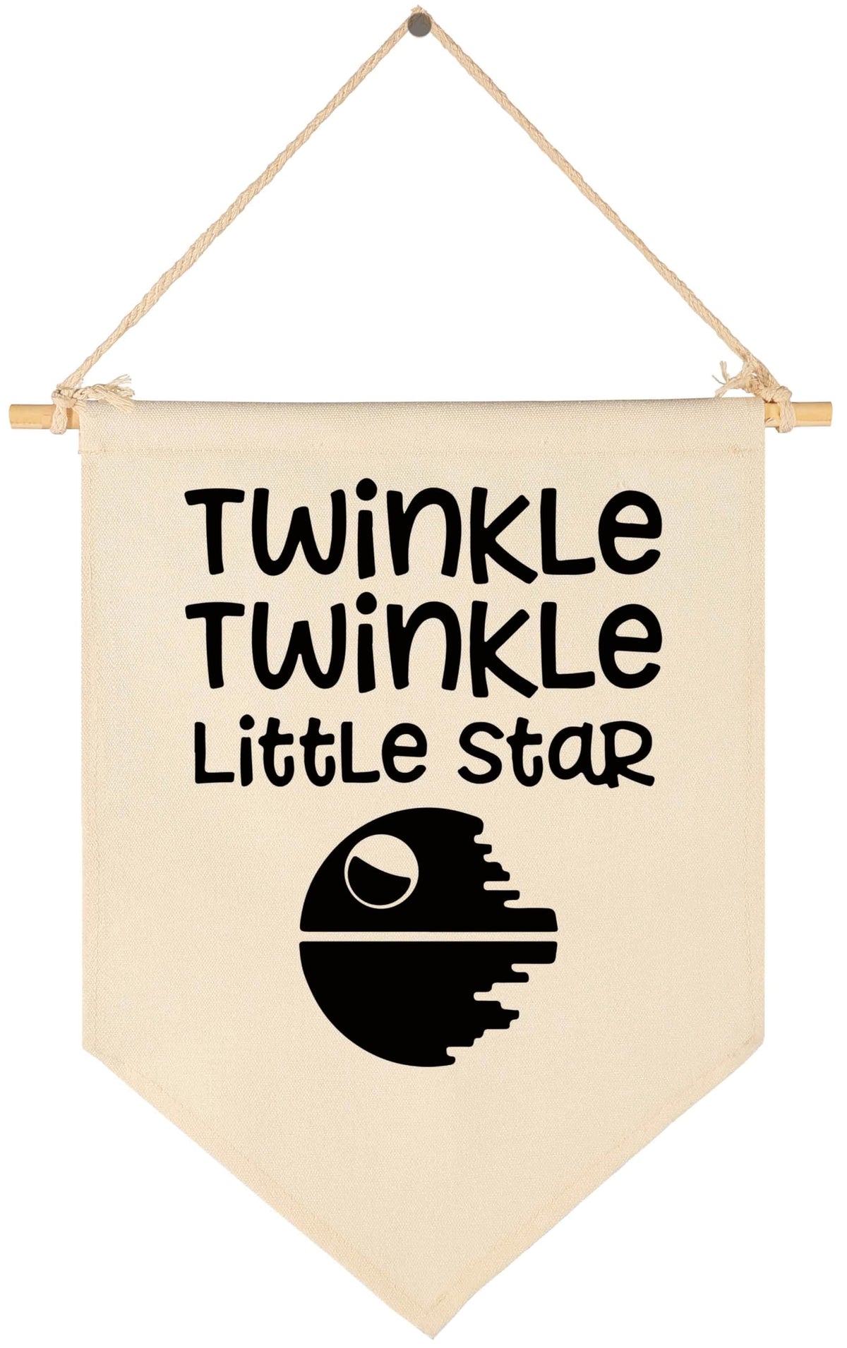 Twinkle Twinkle Little Star- Canvas Hanging Pennant Flag Wall Sign Decor Gift for Baby Kids Boy Nursery,Kids Room Playroom Decor- Star Wars Quotes Banner