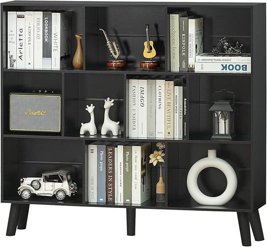 YAHARBO 10 Cube Bookshelf, 3 Tier Bookcase