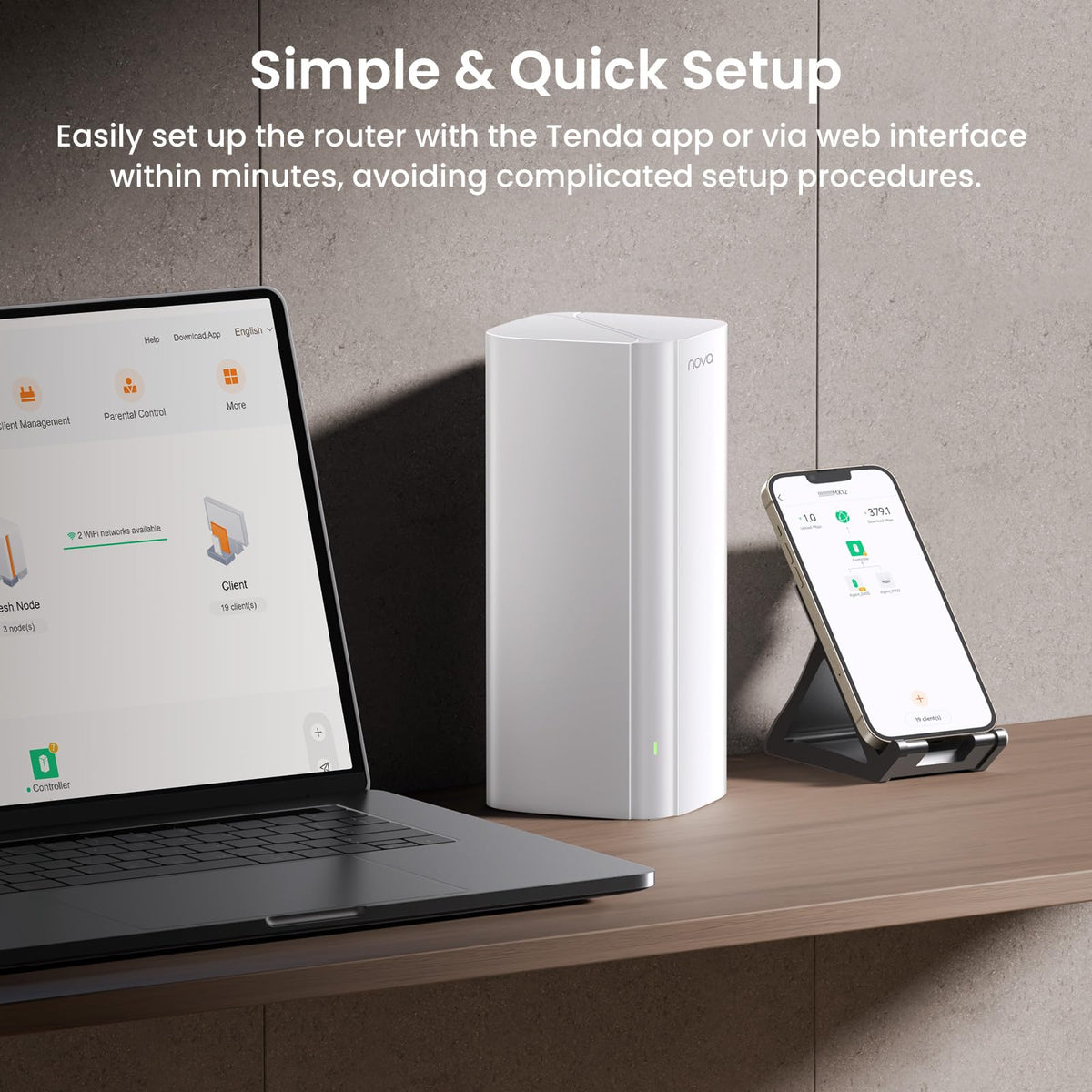 Tenda AX3000 WiFi 6 Mesh System Nova MX12– Whole Home Mesh WiFi Coverage up to 7,000 sq. ft., Dual-Band WiFi Mesh Network for 160+ Devices, Fast & Stable, Replaces Wireless Router (3-Pack)