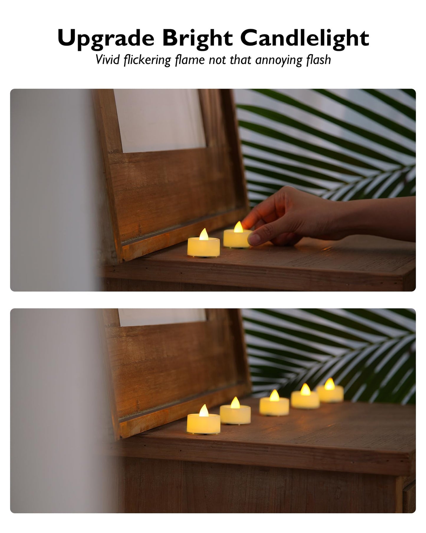 BEICHI 12-Pack Timer Tea Lights Candles Battery Operated, LED Tea Lights, Built-in 6 Hours Timer, Flameless Fake Candles, Tea Light Flickering Votive Candle 1.5'' D x 1.3'' H (Ivory Shell)