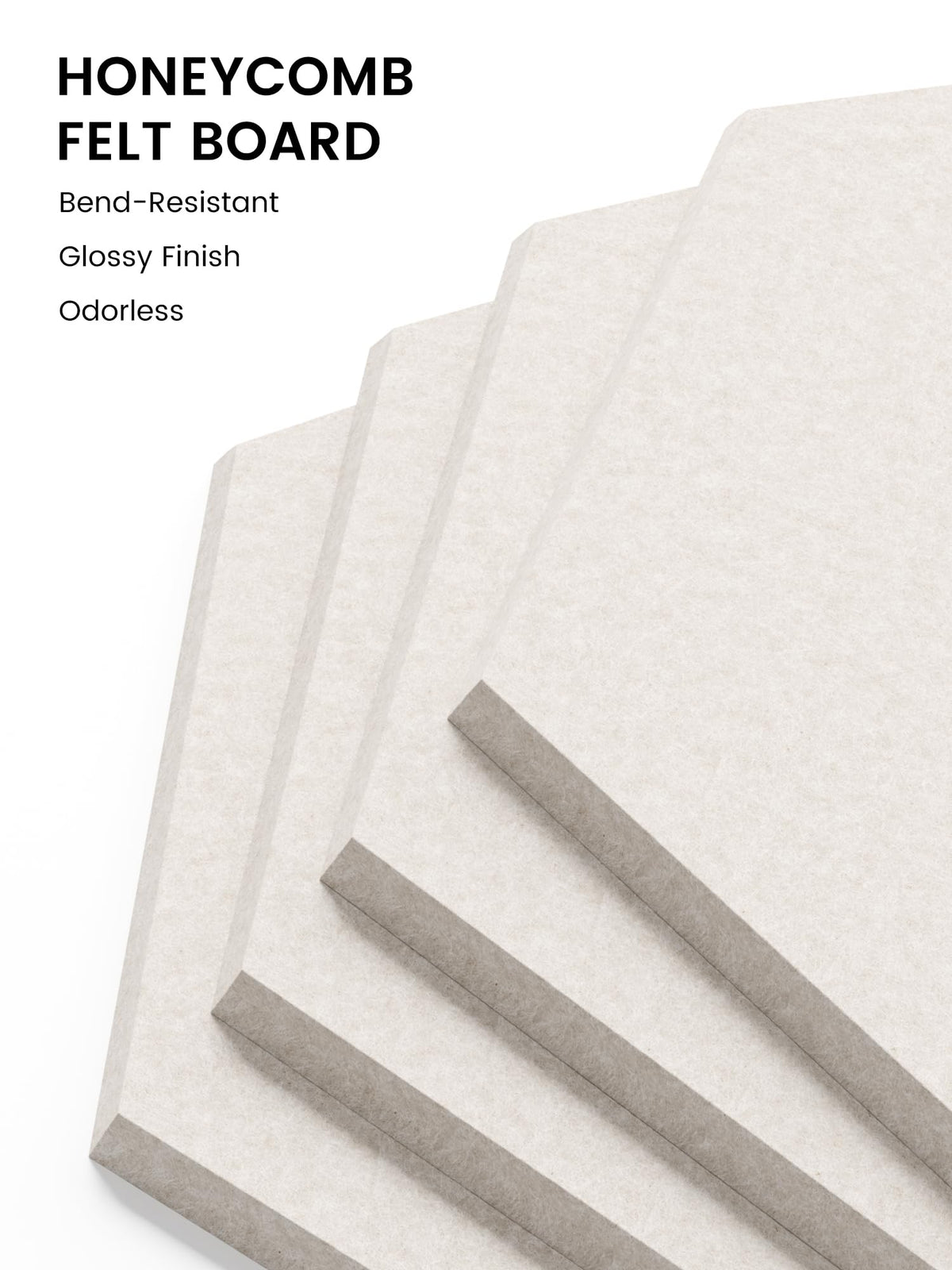 Fluxynara Hexagon Cork Board Alternative for Walls Decor-12-Pack Felt Bulletin Board Tiles,with 30 Pushpins,70 Adhesive Tabs for Office,Classrooms & Home Pin Board Felt Board-Oatmeal
